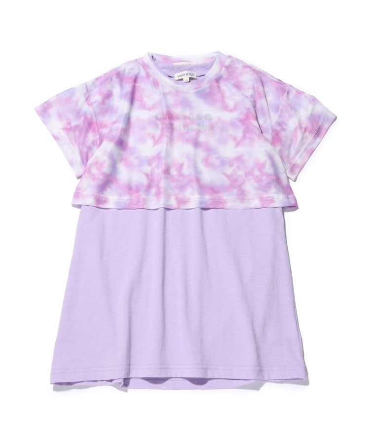 シューラルー /キッズ(SHOO・LA・RUE/Kids)の【110-140cm】タイダイメッシュT＋Tシャツワンピセット ライトパープル(081)