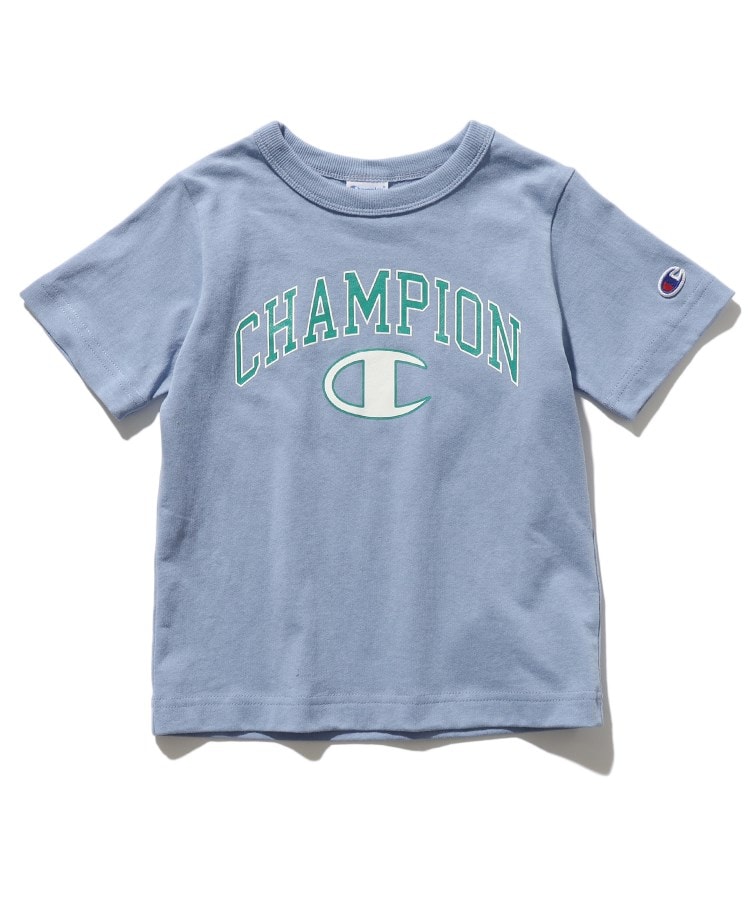 シューラルー /キッズ(SHOO・LA・RUE/Kids)の【Champion】カレッジロゴ半袖Tシャツ サックス(090)