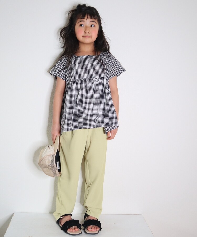110-140cm/親子リンク可能】フレンチリネンブレンド 後ろリボン 110-140cm/親子リンク可能】フレンチリネンブレンド 後ろリボン