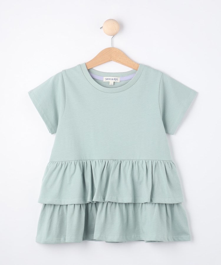 シューラルー /キッズ(SHOO・LA・RUE/Kids)の【110-140cm】半袖ティアードチュニック ライトグリーン(020)
