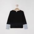 シューラルー /キッズ(SHOO・LA・RUE/Kids)の【110-140cm】お袖配色リブロンT ブラック(019)