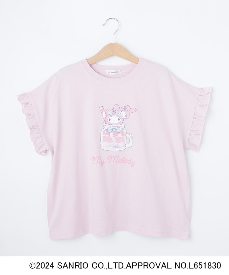 シューラルー /キッズ(SHOO・LA・RUE/Kids)の【サンリオキャラクターズ】フリル袖モチーフTシャツ ライトピンク(070)