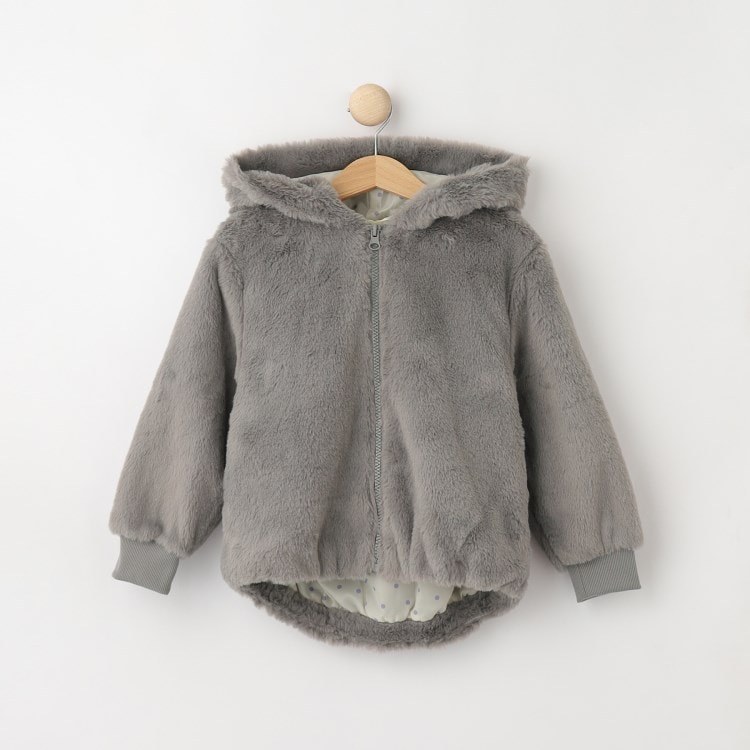 シューラルー /キッズ(SHOO・LA・RUE/Kids)の【110-140cm】フェイクファー耳付きパーカ ブルゾン/ジャンバー