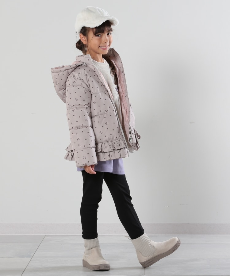 110-140cm/撥水】フード2WAY総柄フリルブルゾン(ブルゾン 110-140cm/撥水】フード2WAY総柄フリルブルゾン(ブルゾン