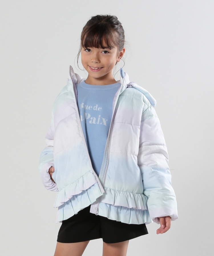 110-140cm/撥水】フード2WAY総柄フリルブルゾン(ブルゾン 110-140cm/撥水】フード2WAY総柄フリルブルゾン(ブルゾン