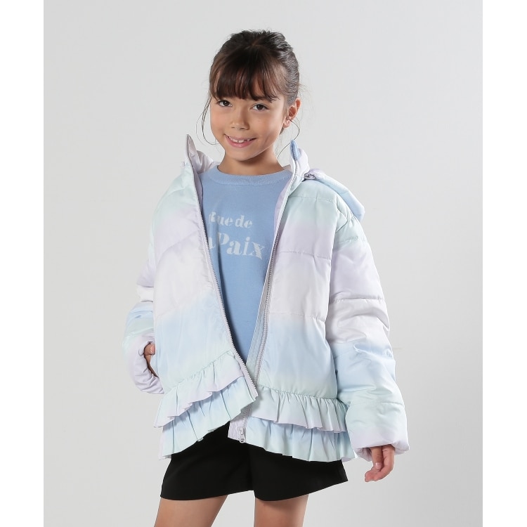シューラルー /キッズ(SHOO・LA・RUE/Kids)の【110-140cm/撥水】フード2WAY総柄フリルブルゾン ブルゾン/ジャンバー
