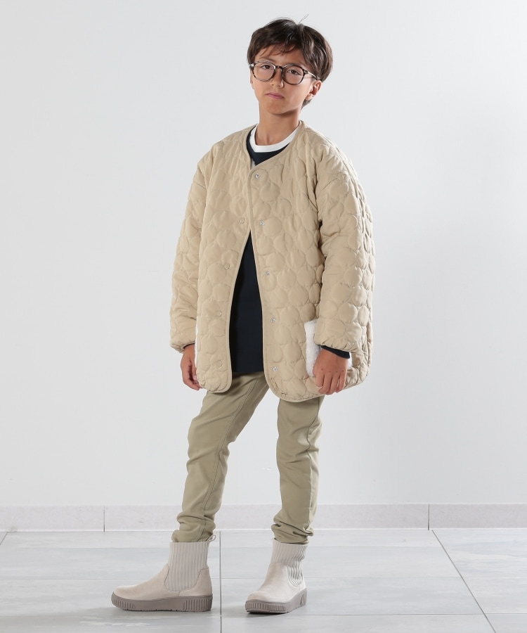 110-140cm/撥水】キルト×エコファーリバーシブルジャケット 110-140cm/撥水】キルト×エコファーリバーシブルジャケット
