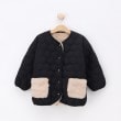 シューラルー /キッズ(SHOO・LA・RUE/Kids)の【110-140cm/撥水】キルト×エコファーリバーシブルジャケット ブラック(019)