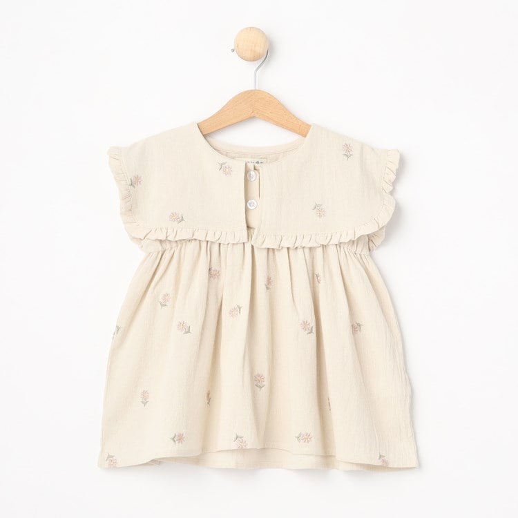 シューラルー /キッズ(SHOO・LA・RUE/Kids)のビック衿お花刺繍ブラウス シャツ・ブラウス