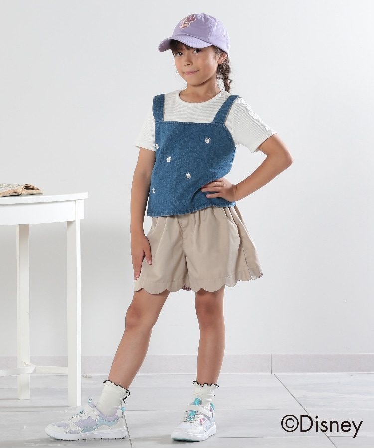 110-140cm】裾スカラップショートパンツ(ショートパンツ 110-140cm】裾スカラップショートパンツ(ショートパンツ