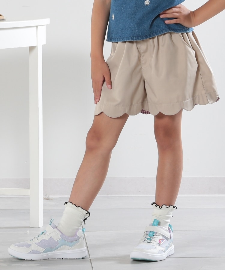 110-140cm】裾スカラップショートパンツ(ショートパンツ 110-140cm】裾スカラップショートパンツ(ショートパンツ