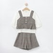 シューラルー /キッズ(SHOO・LA・RUE/Kids)の【110-140cm/2点セット】チェックビスチェ＋ショートパンツ ベージュ(252)