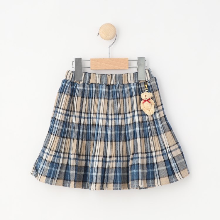シューラルー /キッズ(SHOO・LA・RUE/Kids)の【110-140cm】クマチャーム付きチェックプリーツスカート ミニスカート