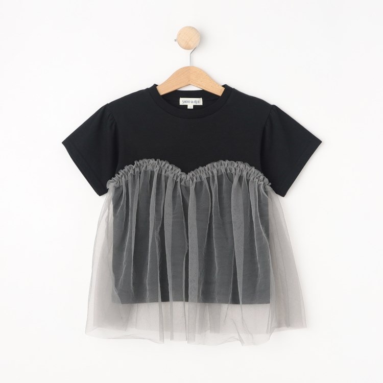 シューラルー /キッズ(SHOO・LA・RUE/Kids)の【110-140cm】チュールドッキング半袖Tシャツ Ｔシャツ