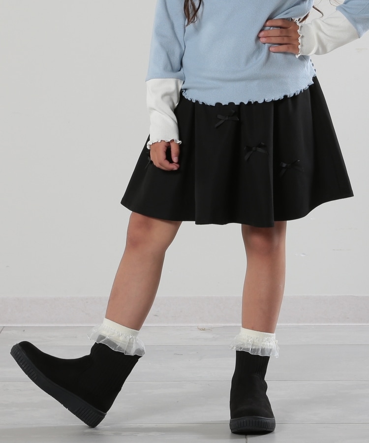 シューラルー /キッズ(SHOO・LA・RUE/Kids)の【110-140cm】ブロードリボンスカート ブラック(019)