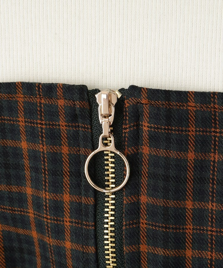 110-140cm】フロントジップ使い チェックドッキングワンピース 110-140cm】フロントジップ使い チェックドッキングワンピース