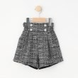 シューラルー /キッズ(SHOO・LA・RUE/Kids)の【110-140cm】カットツィードショートパンツ ブラック(019)