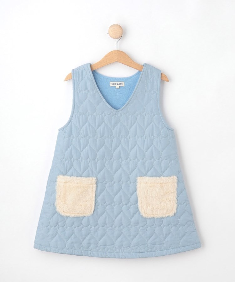 シューラルー /キッズ(SHOO・LA・RUE/Kids)の【110-140cm】ハートキルトジャンパースカート サックスブルー(090)