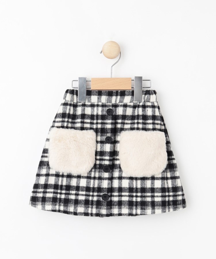 シューラルー /キッズ(SHOO・LA・RUE/Kids)の【110-140cm】ファーポケットチェック台形スカート1