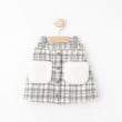 シューラルー /キッズ(SHOO・LA・RUE/Kids)の【110-140cm】ファーポケットチェック台形スカート ライトグレー(211)