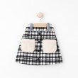 シューラルー /キッズ(SHOO・LA・RUE/Kids)の【110-140cm】ファーポケットチェック台形スカート ブラック(219)