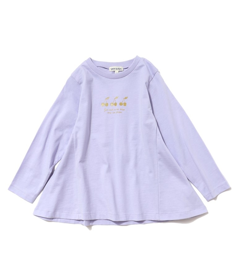 シューラルー /キッズ(SHOO・LA・RUE/Kids)の【110-140cm】GIRLフレアモチーフロンT パープル(081)