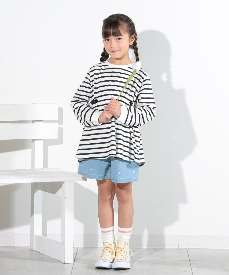 シューラルー /キッズ(SHOO・LA・RUE/Kids)の【110-140cm】GIRLギャザー使いロンT1