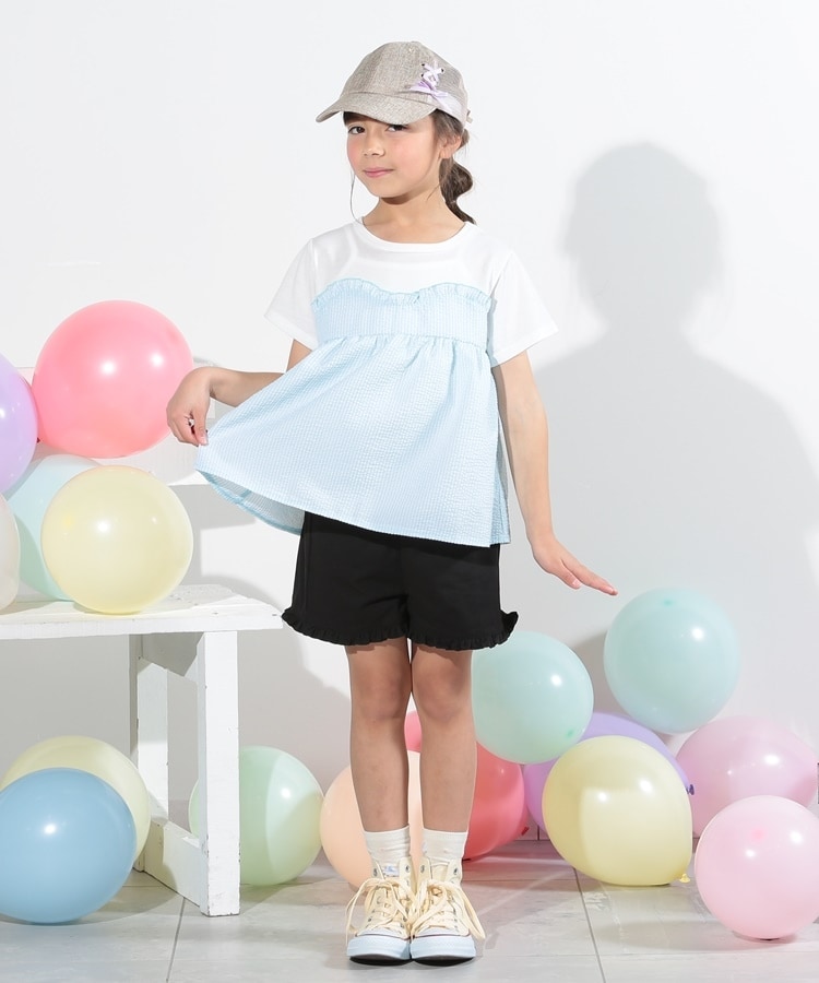 シューラルー /キッズ(SHOO・LA・RUE/Kids)の【110-140cm】異素材ドッキングTシャツ1