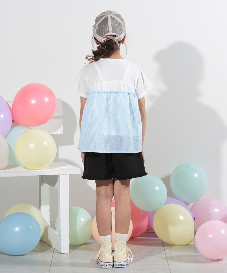 110-140cm】異素材ドッキングTシャツ(Tシャツ) | SHOO・LA 110-140cm】異素材ドッキングTシャツ(Tシャツ) | SHOO・LA