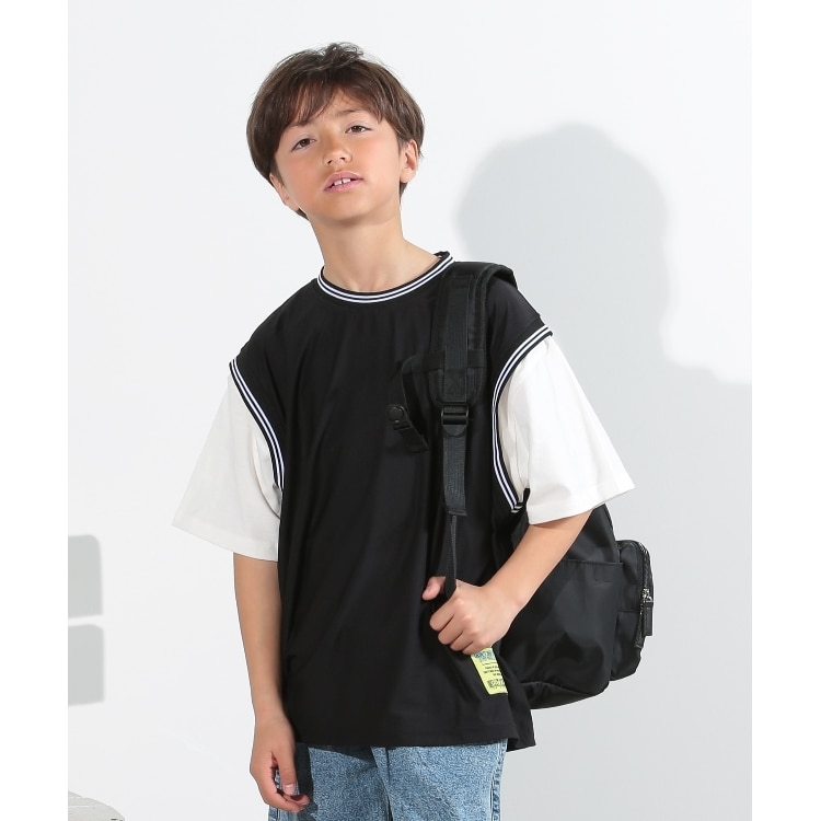 シューラルー /キッズ(SHOO・LA・RUE/Kids)の【110-140cm】ユニフォーム風レイヤードTシャツ Ｔシャツ
