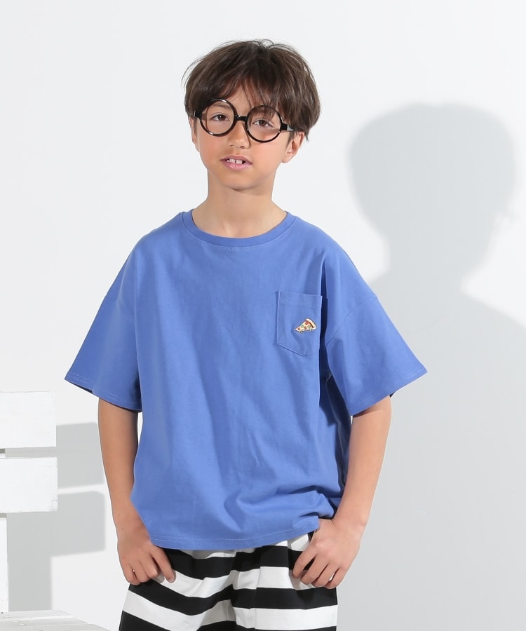 シューラルー /キッズ(SHOO・LA・RUE/Kids)の【110-140cm】ポケット刺繍Tシャツ ブルー(093)