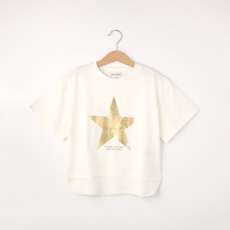 シューラルー /キッズ(SHOO・LA・RUE/Kids)の裾レイヤード箔プリントTシャツ Ｔシャツ