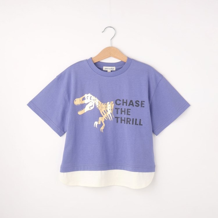 シューラルー /キッズ(SHOO・LA・RUE/Kids)の裾レイヤード箔プリントTシャツ Ｔシャツ