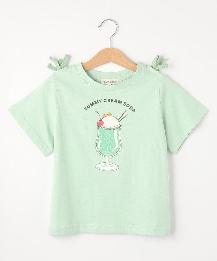 110-140cm】肩開きリボン使いTシャツ(Tシャツ) | SHOO・LA 110-140cm】肩開きリボン使いTシャツ(Tシャツ) | SHOO・LA