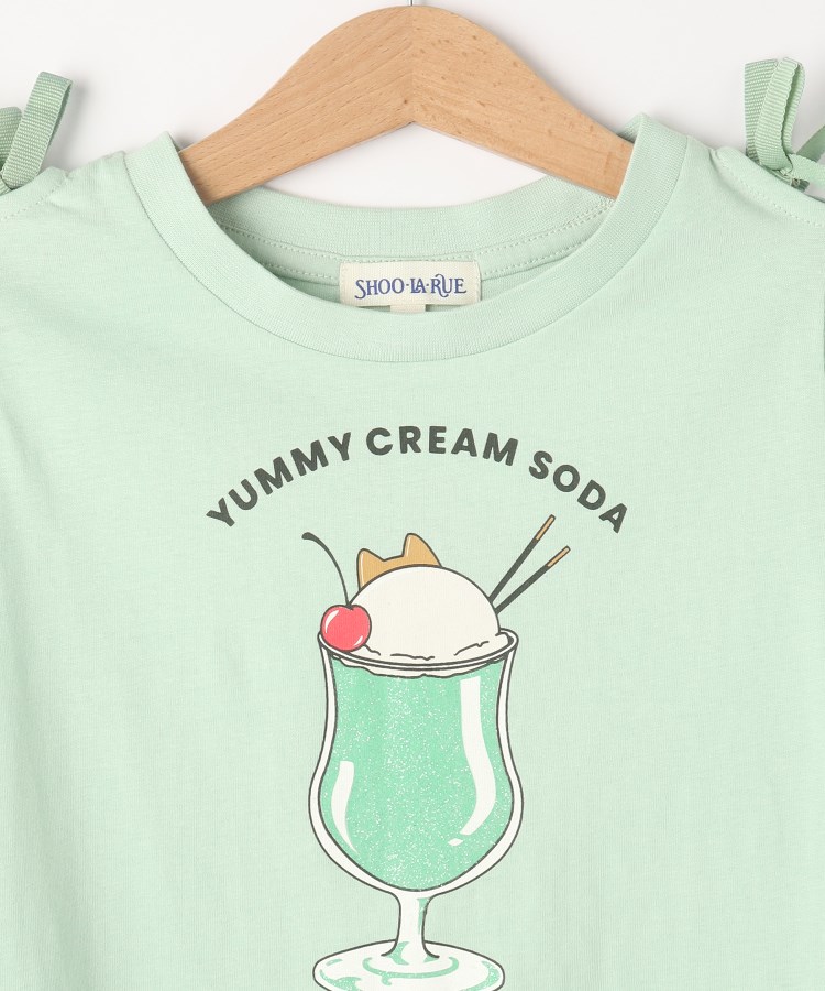 110-140cm】肩開きリボン使いTシャツ(Tシャツ) | SHOO・LA 110-140cm】肩開きリボン使いTシャツ(Tシャツ) | SHOO・LA