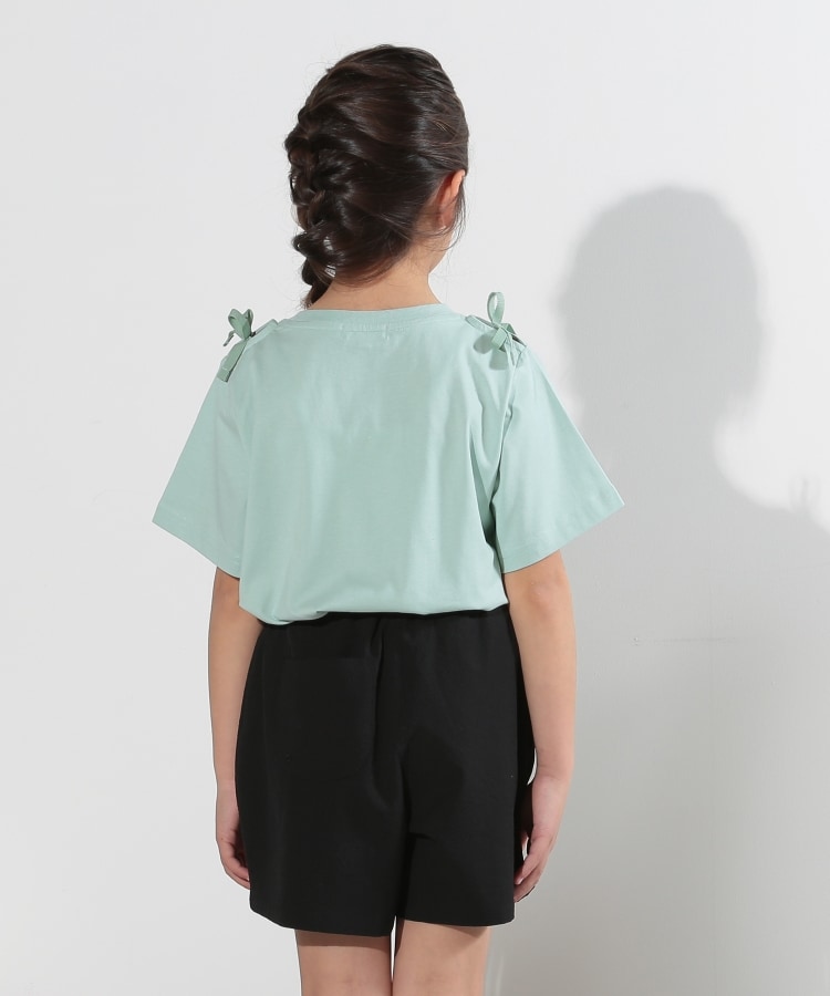 110-140cm】肩開きリボン使いTシャツ(Tシャツ) | SHOO・LA 110-140cm】肩開きリボン使いTシャツ(Tシャツ) | SHOO・LA