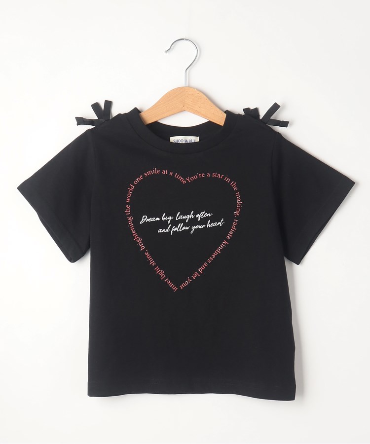 110-140cm】肩開きリボン使いTシャツ(Tシャツ) | SHOO・LA 110-140cm】肩開きリボン使いTシャツ(Tシャツ) | SHOO・LA