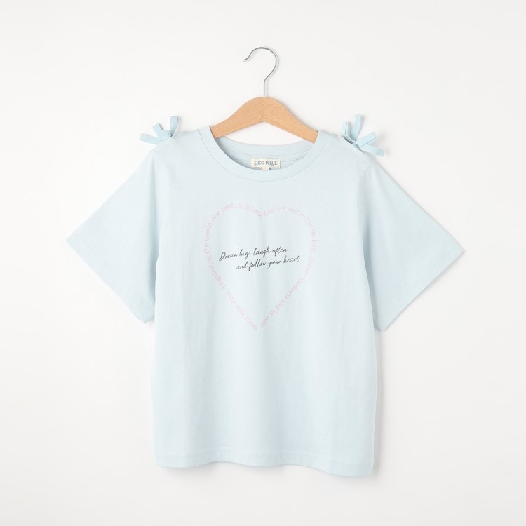 シューラルー /キッズ(SHOO・LA・RUE/Kids)の肩開きリボン使いTシャツ Ｔシャツ