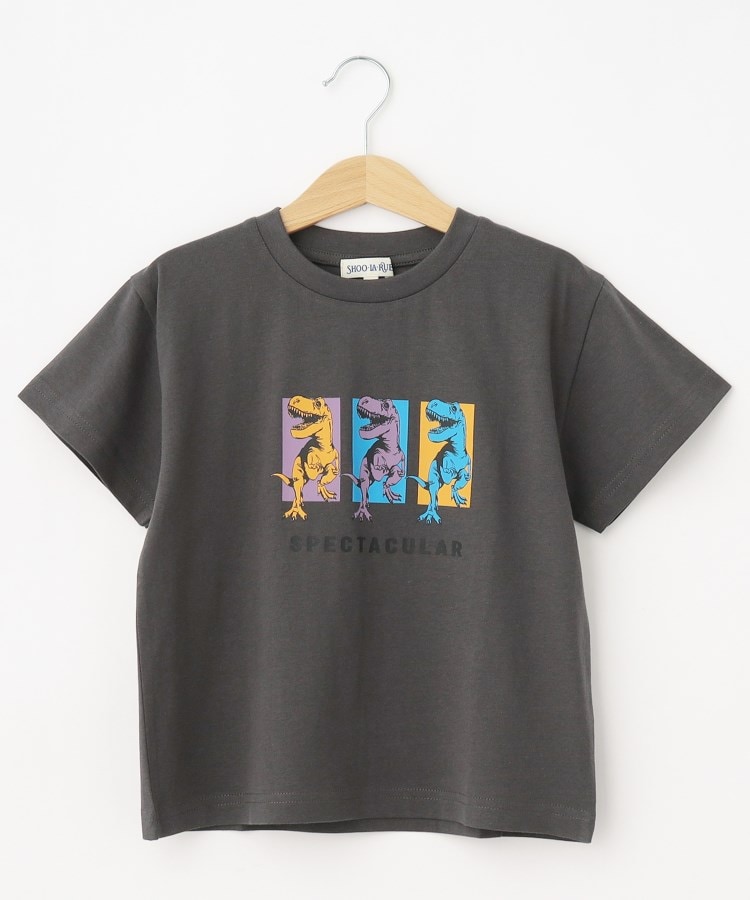 シューラルー /キッズ(SHOO・LA・RUE/Kids)の【110-140cm/カラーリンク】グラフィックアソートTシャツ チャコールグレー(014)