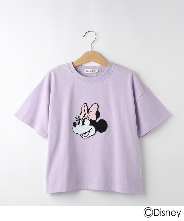 シューラルー /キッズ(SHOO・LA・RUE/Kids)の【DISNEY】スパンコール刺繍Tシャツ ラベンダー(080)