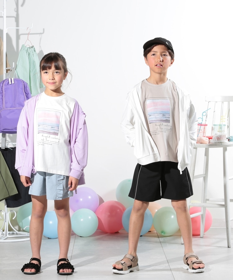 シューラルー /キッズ(SHOO・LA・RUE/Kids)の【110-140cm／吸水速乾】パイピングハーフパンツ10