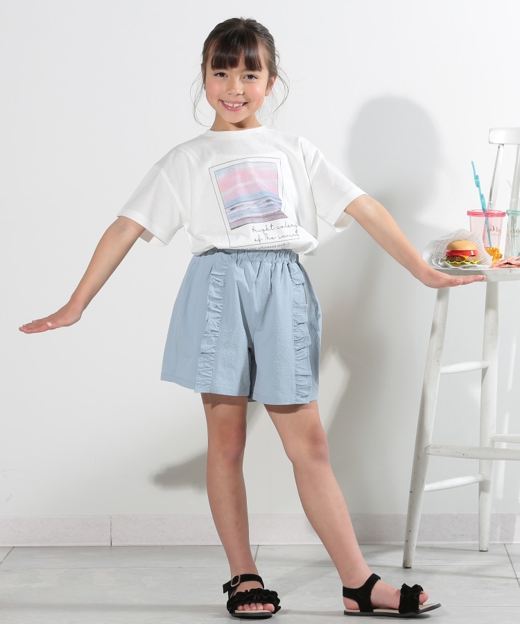 シューラルー /キッズ(SHOO・LA・RUE/Kids)の【110-140cm/吸水速乾】フリル使いショートパンツ1