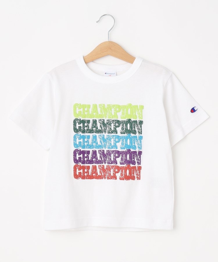 シューラルー /キッズ(SHOO・LA・RUE/Kids)の【Champion】カラフルロゴTシャツ ホワイト(001)