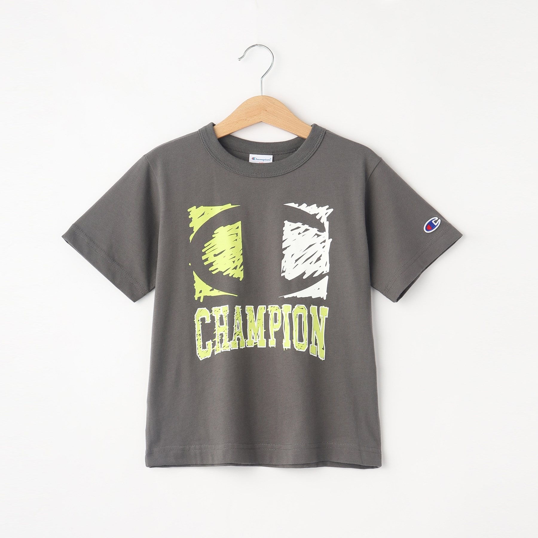 シューラルー /キッズ(SHOO・LA・RUE/Kids)の【Champion】ペイントロゴTシャツ チャコールグレー(013)