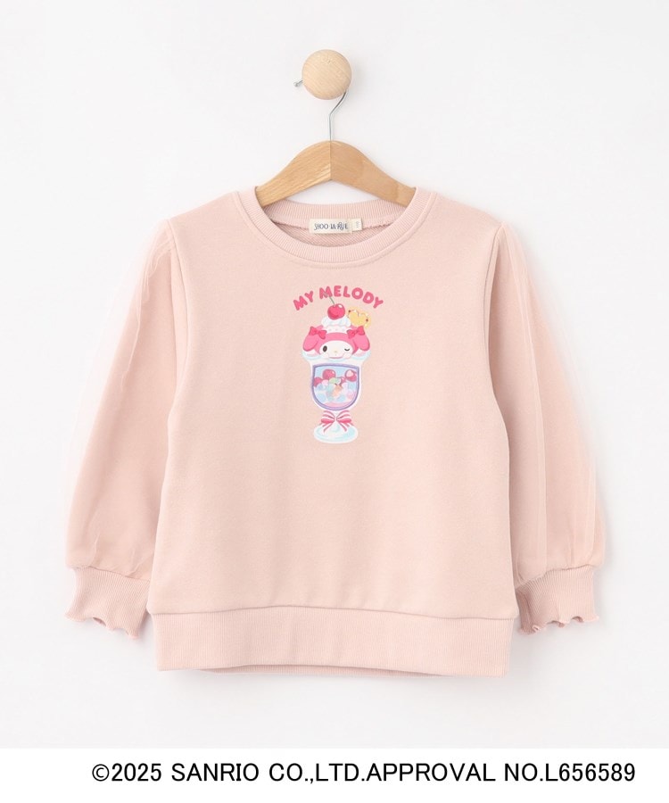 シューラルー /キッズ(SHOO・LA・RUE/Kids)の【サンリオキャラクターズ】袖チュールモチーフスウェット ライトピンク(070)