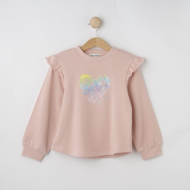 シューラルー /キッズ(SHOO・LA・RUE/Kids)の【100-120cm/洗える/姉妹リンク可】肩フリルがアクセント　アソートプリントスウェット スウェット・トレーナー