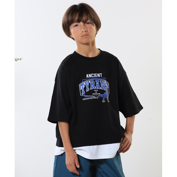 シューラルー /キッズ(SHOO・LA・RUE/Kids)の【100-150cm】アソートプリント裾レイヤード五分袖Tシャツ Ｔシャツ