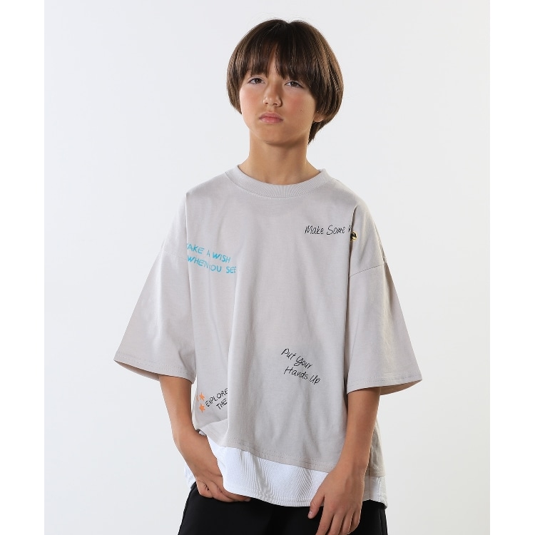 シューラルー /キッズ(SHOO・LA・RUE/Kids)の【100-150cm】アソートプリント裾レイヤード五分袖Tシャツ Ｔシャツ