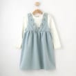 シューラルー /キッズ(SHOO・LA・RUE/Kids)の【洗える/100-120cm】着るだけでコーデが決まる スカラップ花刺繍ワンピース サックスブルー(090)