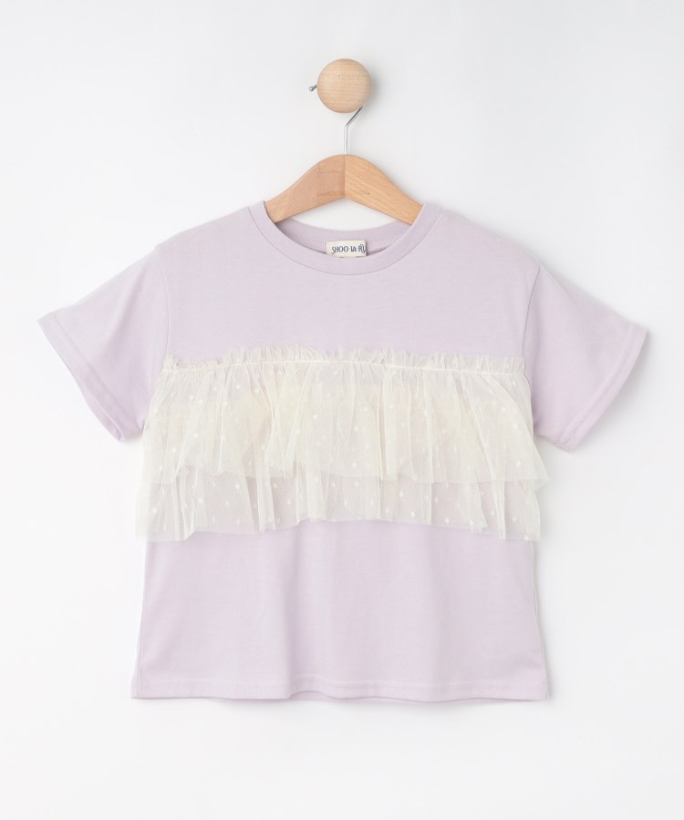 シューラルー /キッズ(SHOO・LA・RUE/Kids)の【100-120cm】チュールドッキングTシャツ ラベンダー(080)